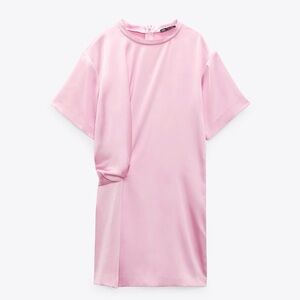New Zara Gorgeous New  Pink Satin Mini Dress ✨